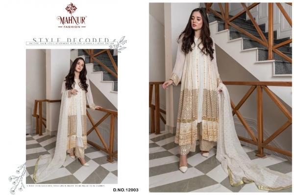 Mahnur Vol 12 Georgette Embroidered Designer Pakistani Suit Collection